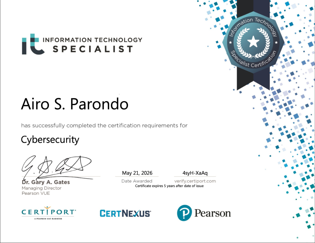 ITS Cybersecurity Certificate