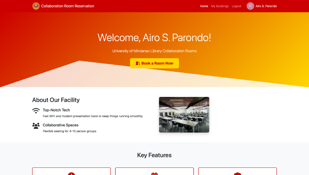Library Room Booking admin dashboard