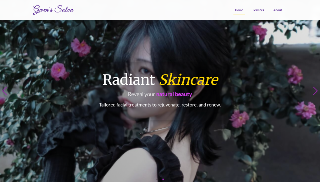 Salon Booking System homepage